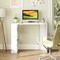 White Engineered Wood Computer Desk with 3 Open Shelves for Small Spaces